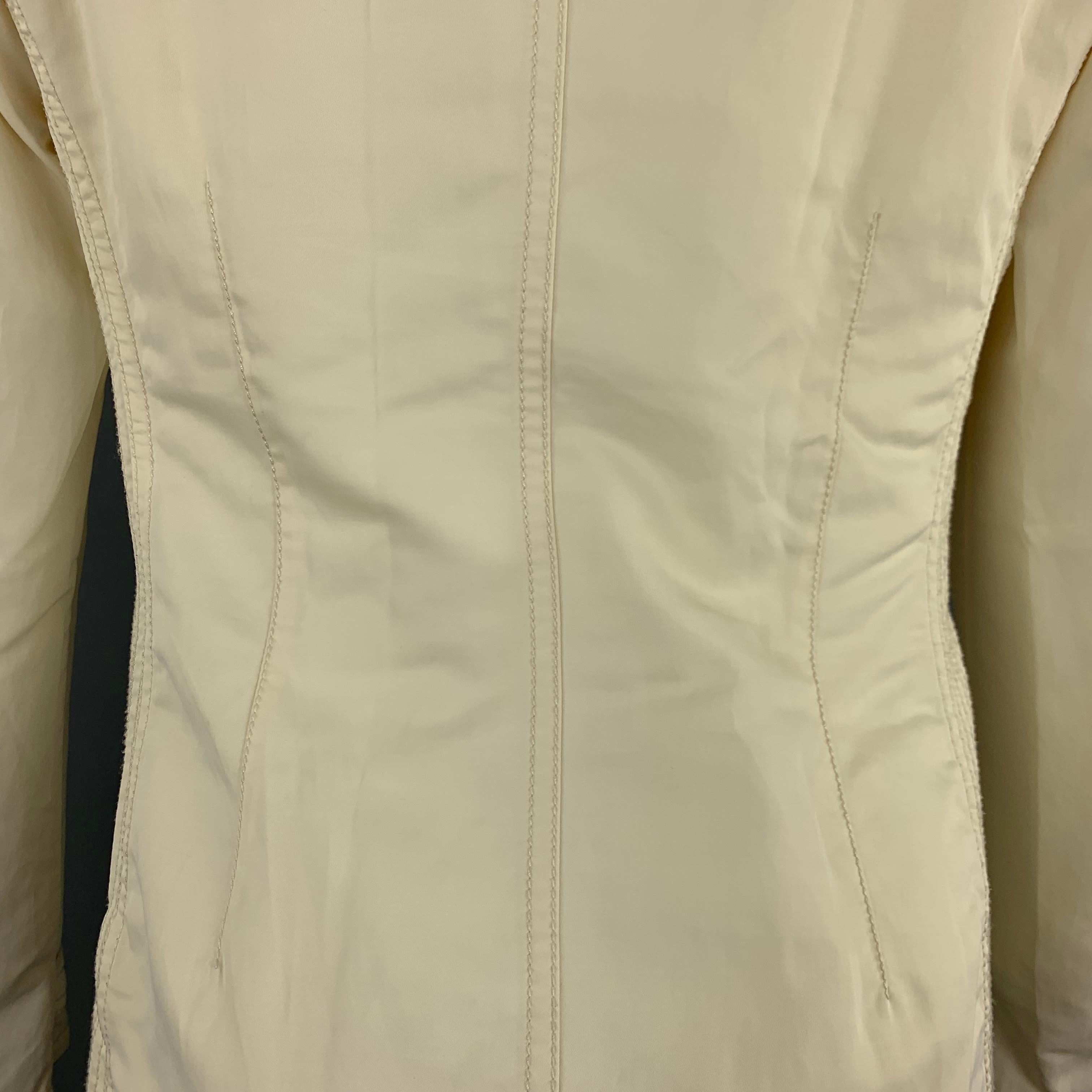 GIORGIO ARMANI 38 Size 38 Cream Cotton / Nylon Zip Fly Jacket 2
