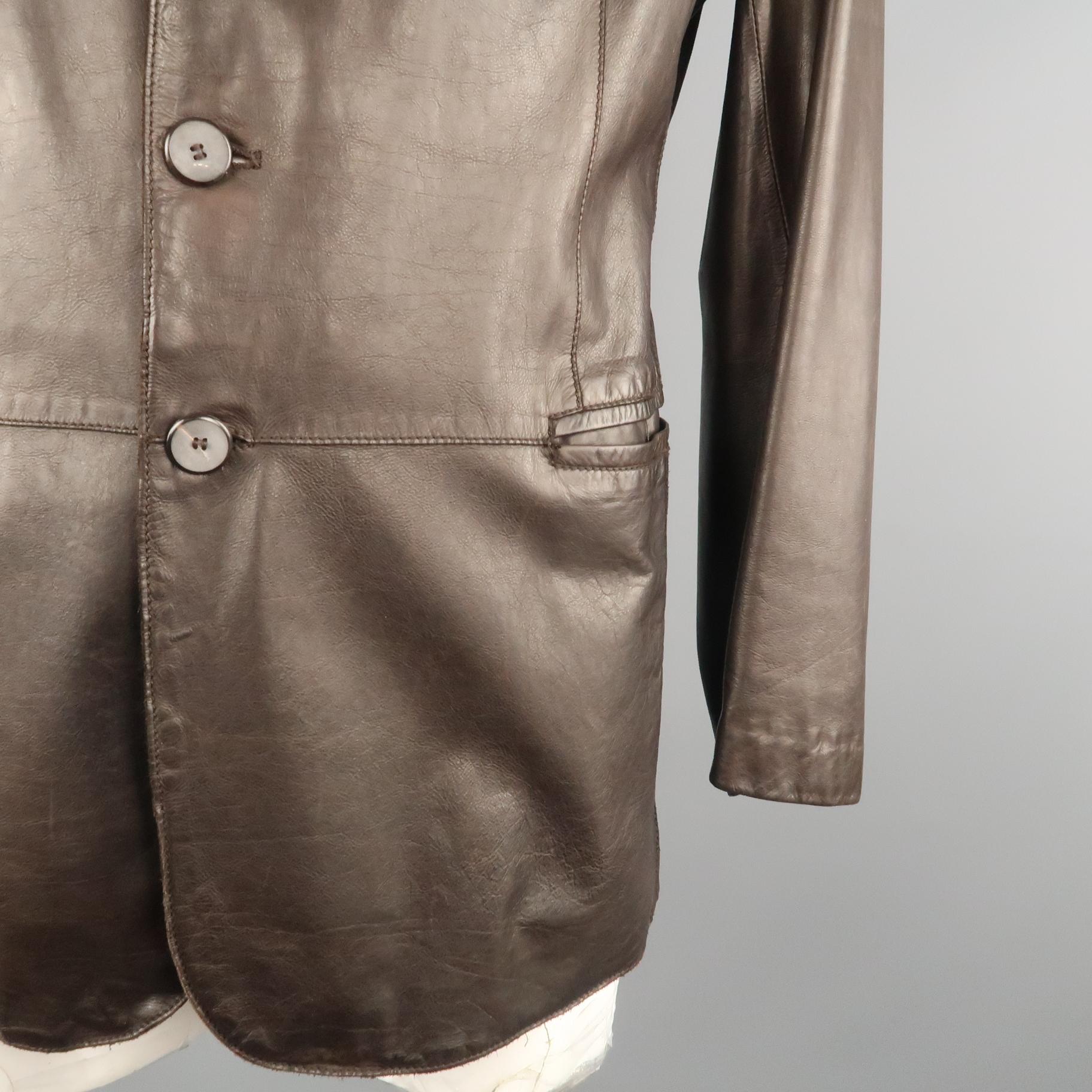 leather lapel coat