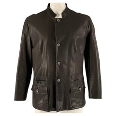 GIORGIO ARMANI 48 Size 48 Brown Leather Jacket