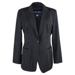 Giorgio Armani Americana Fresh and Chic Navy Pinstripe Jacket 48