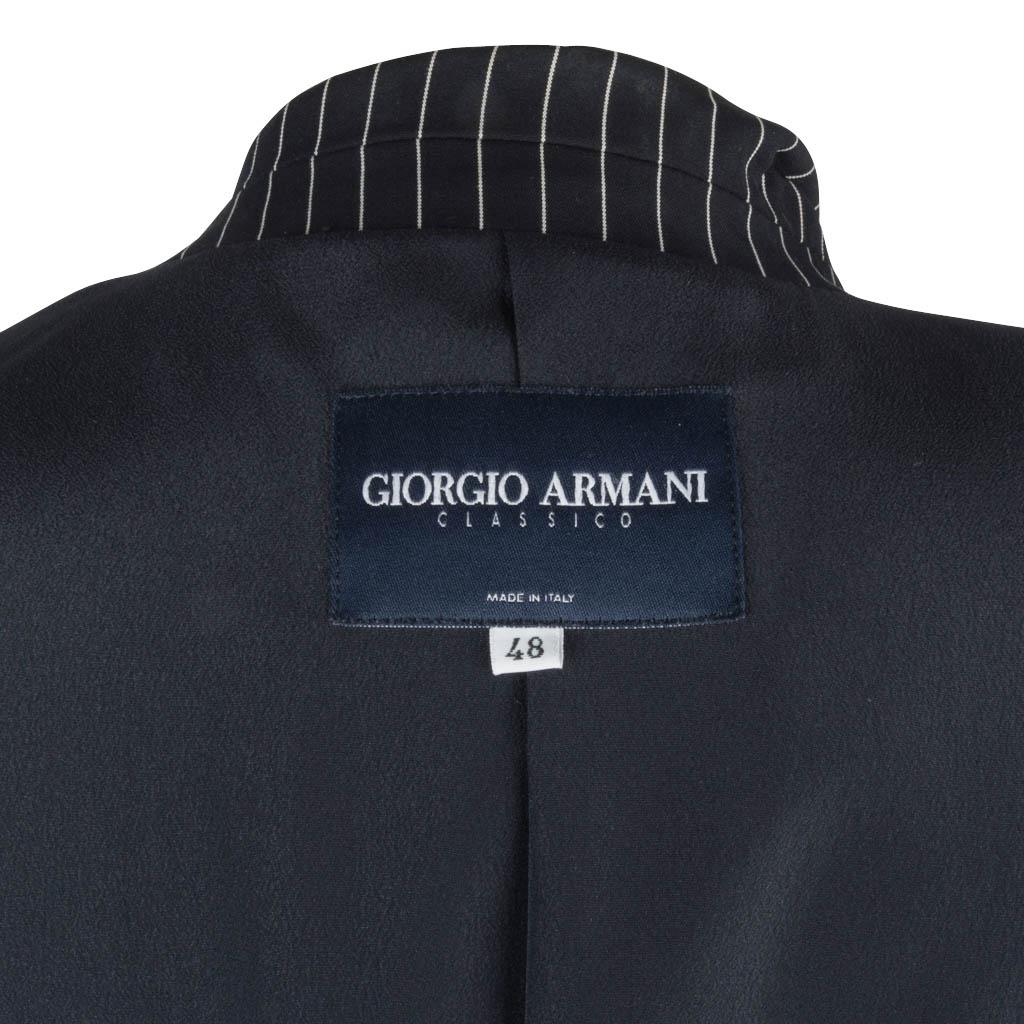Giorgio Armani Americana Fresh and Chic Navy Pinstripe Jacket 48 3