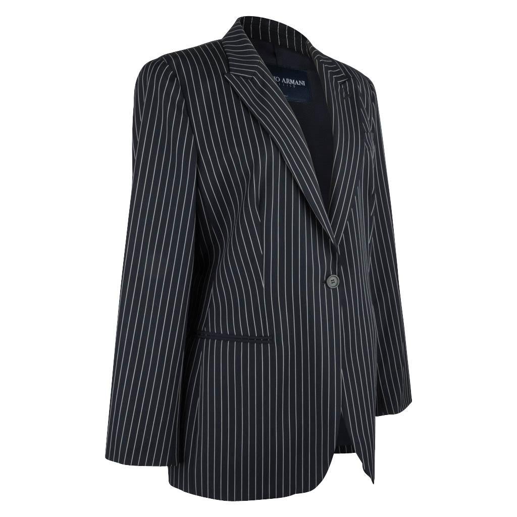 black armani pinstripe crombie coat
