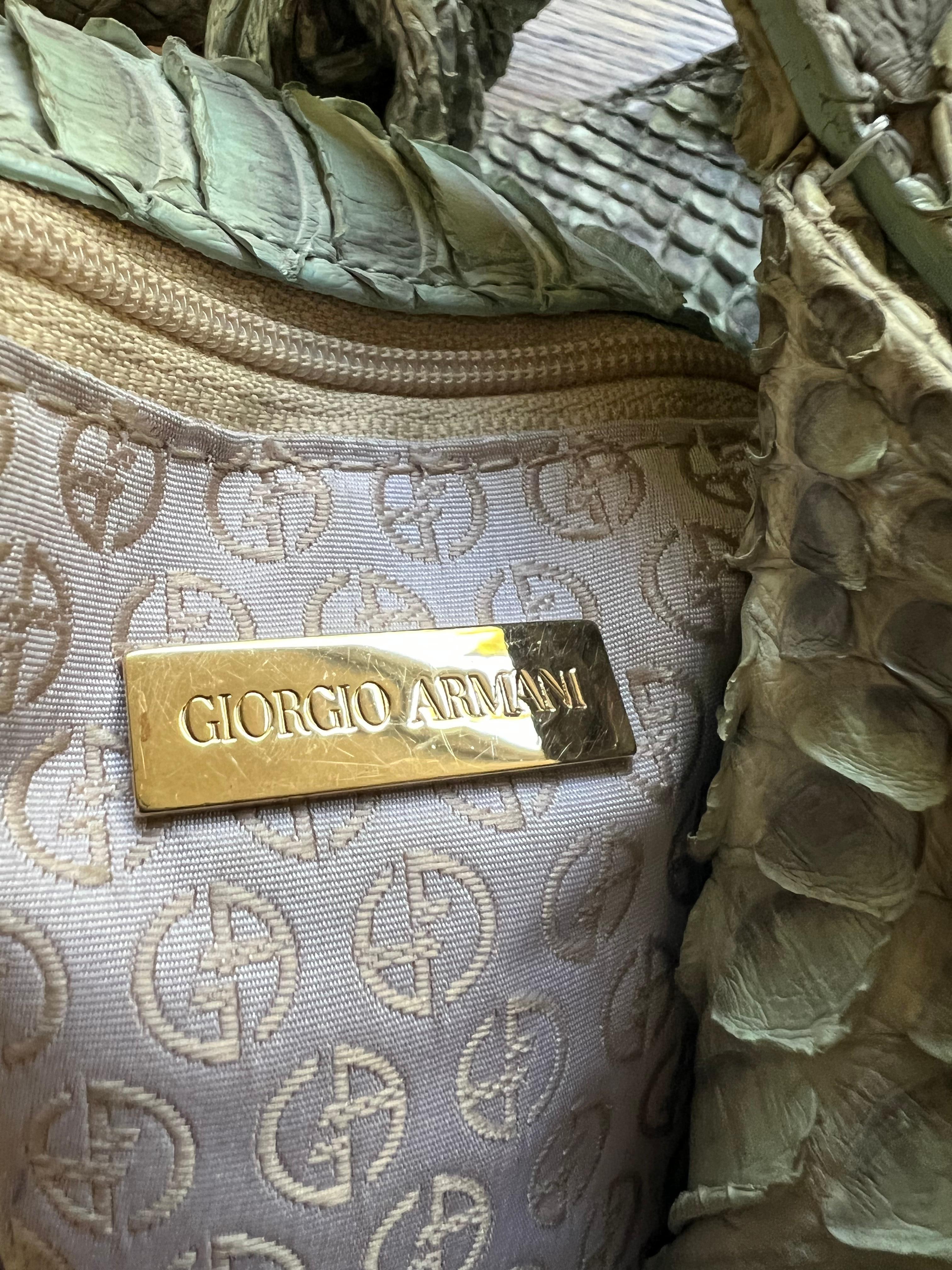 Giorgio Armani Animal Skin Shoulder Bag For Sale 6