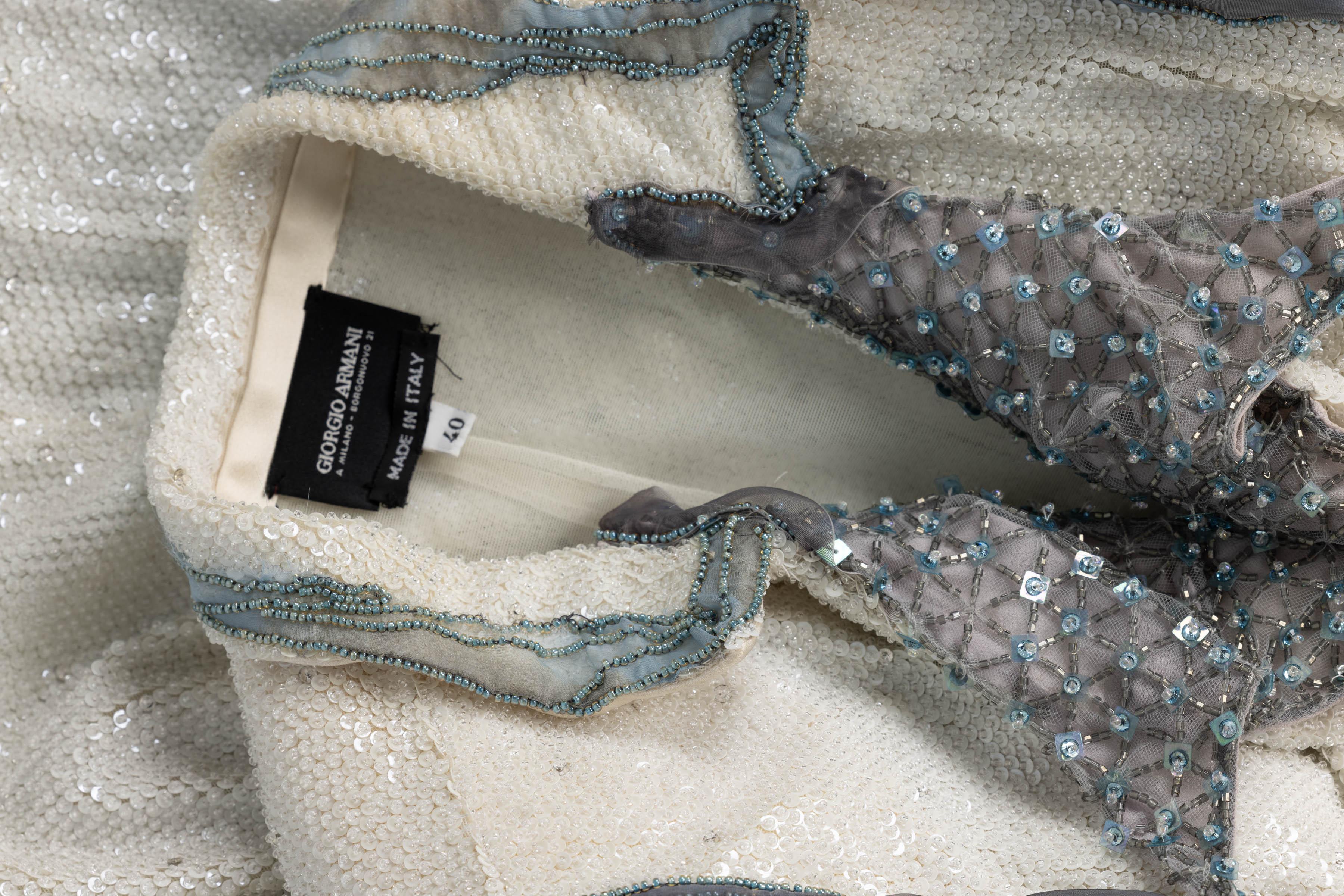 Giorgio Armani Beaded Crystal & Sequin Jacket For Sale 8