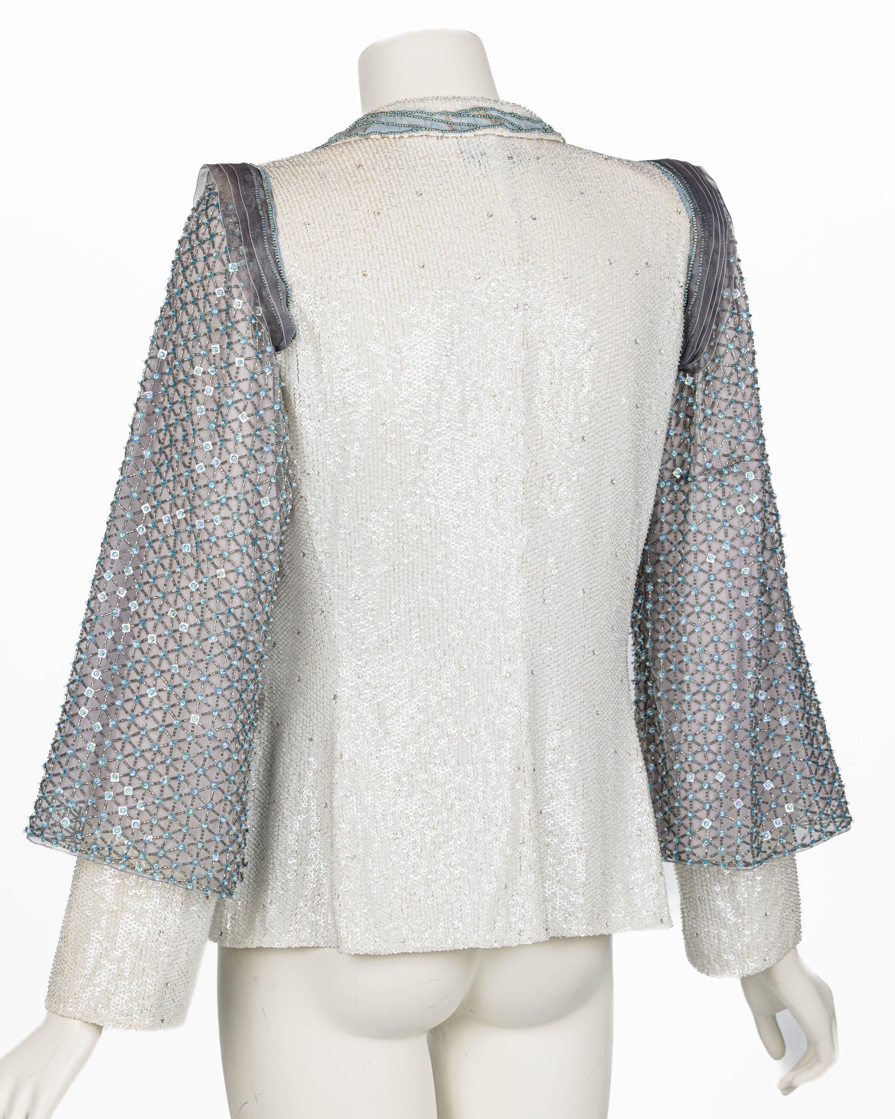 Giorgio Armani Beaded Crystal & Sequin Jacket For Sale 1
