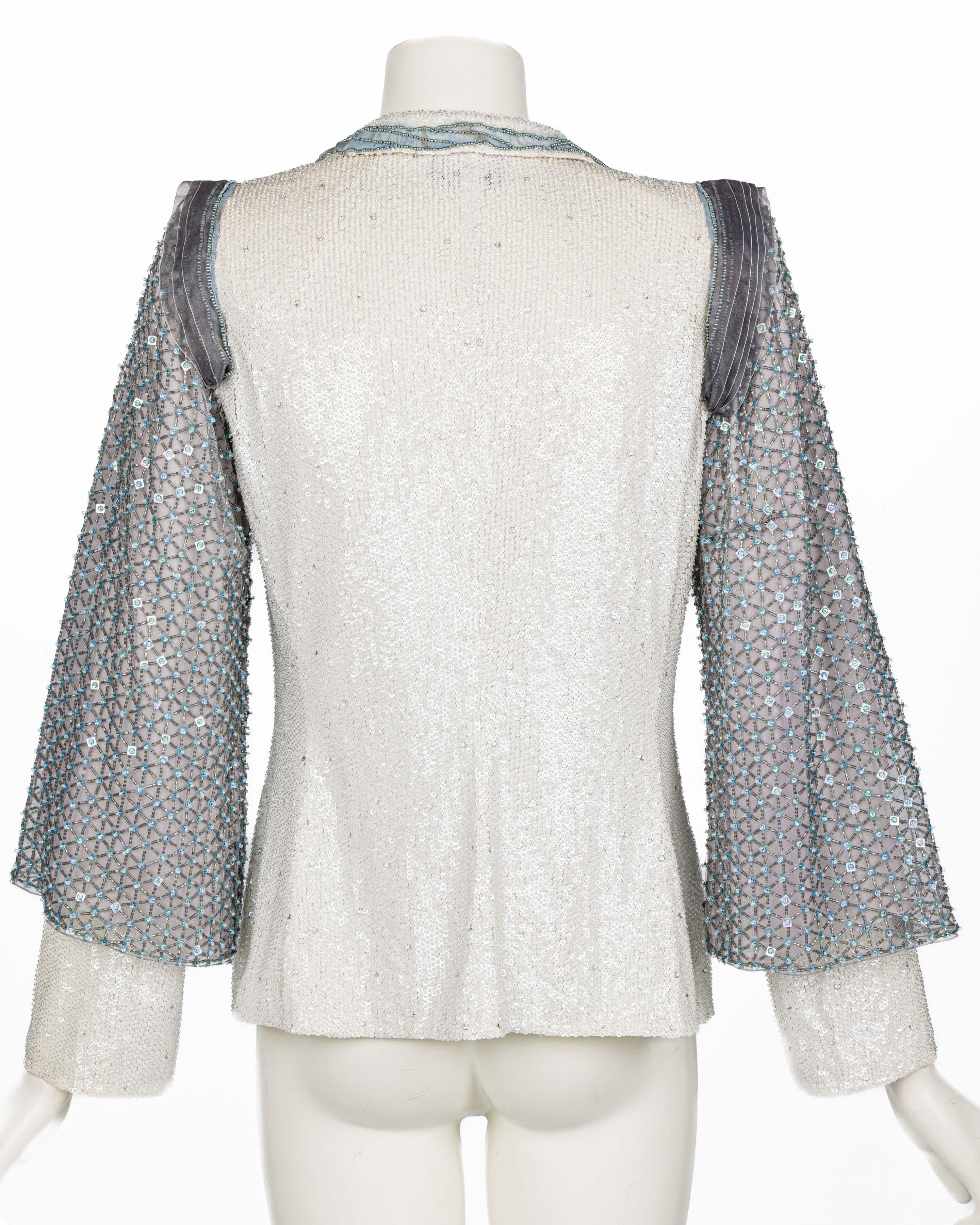 Giorgio Armani Beaded Crystal & Sequin Jacket For Sale 2