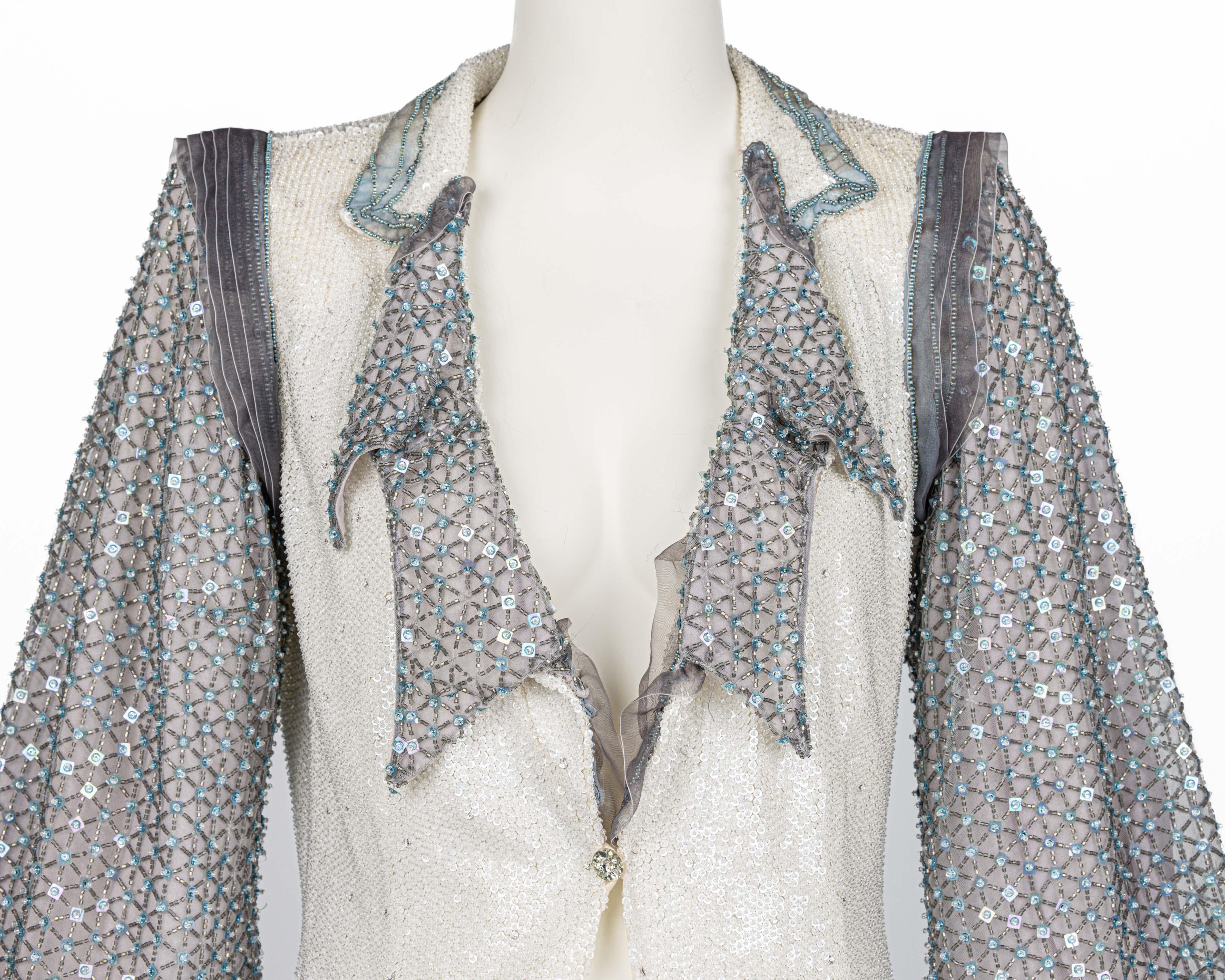 Giorgio Armani - Veste avec perles, cristaux et paillettes en vente 4