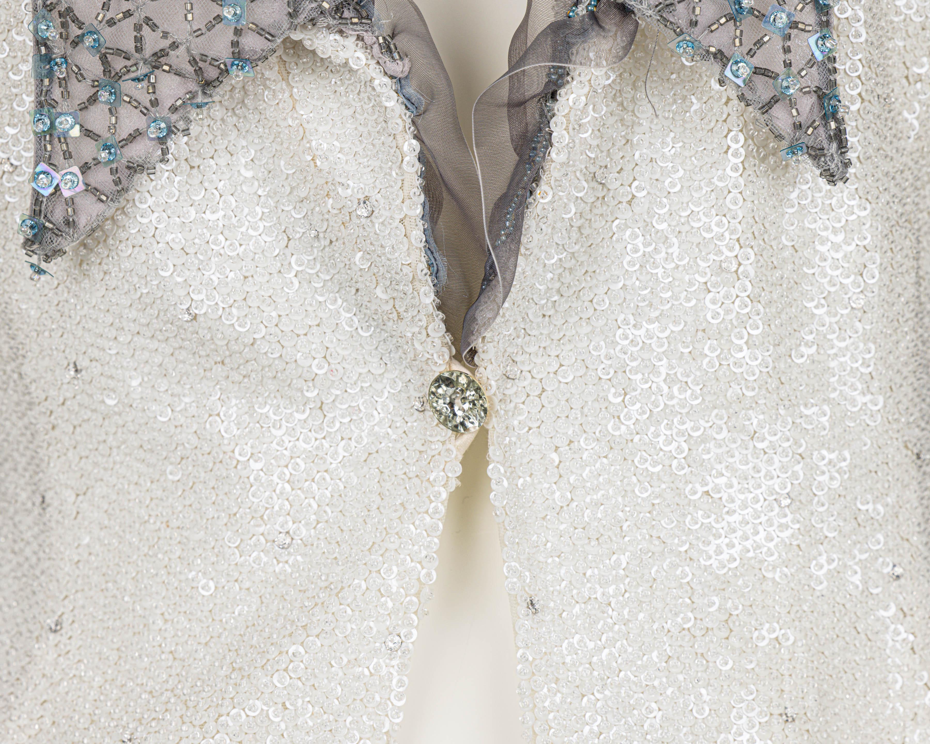 Giorgio Armani - Veste avec perles, cristaux et paillettes en vente 5