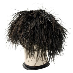 Giorgio Armani Beaded Ostrich Feather Vintage Hat