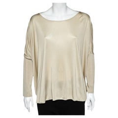 Giorgio Armani Top oversize de punto beige L