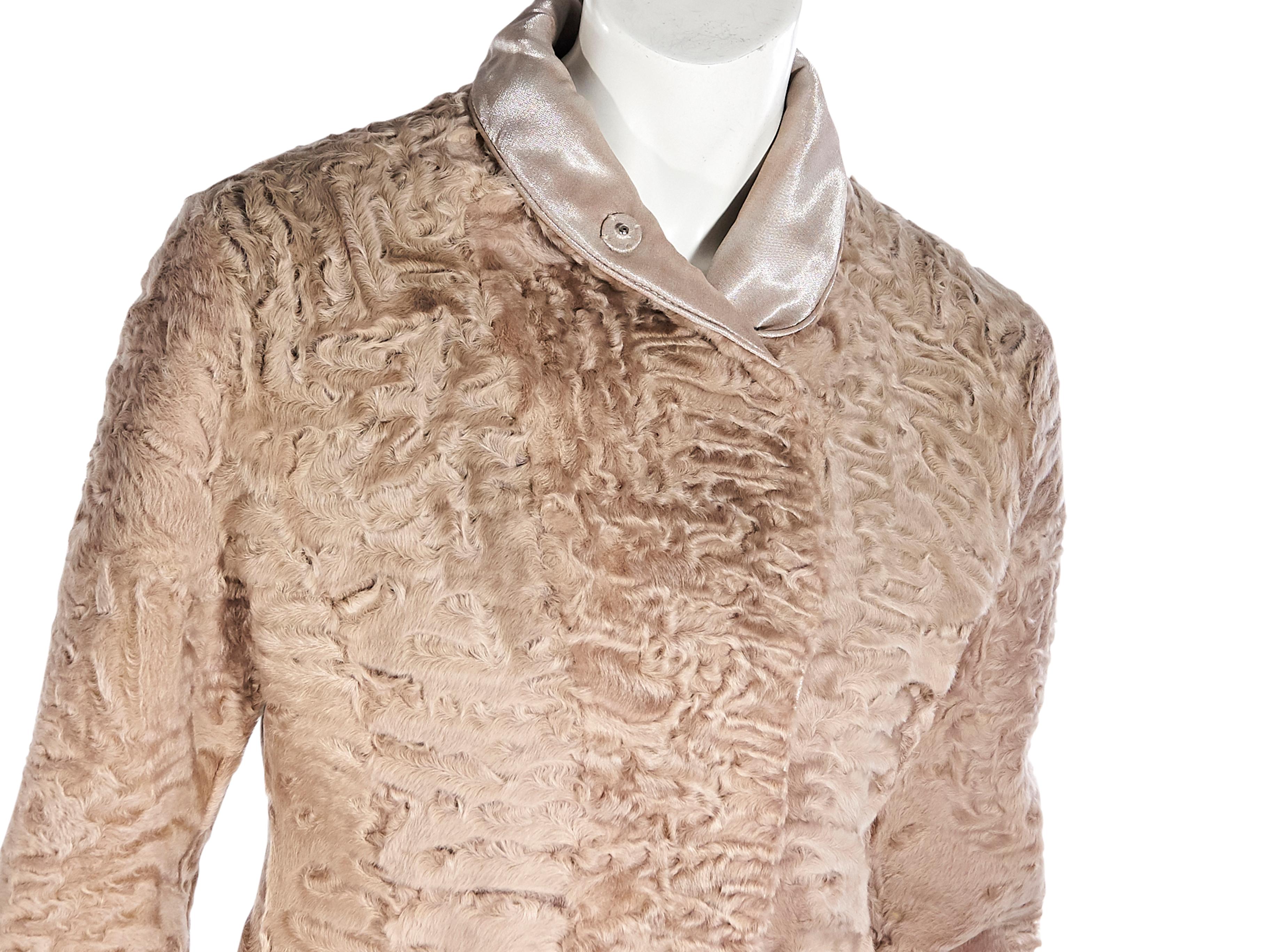Women's Giorgio Armani Beige Lamb Fur Cropped Jacket