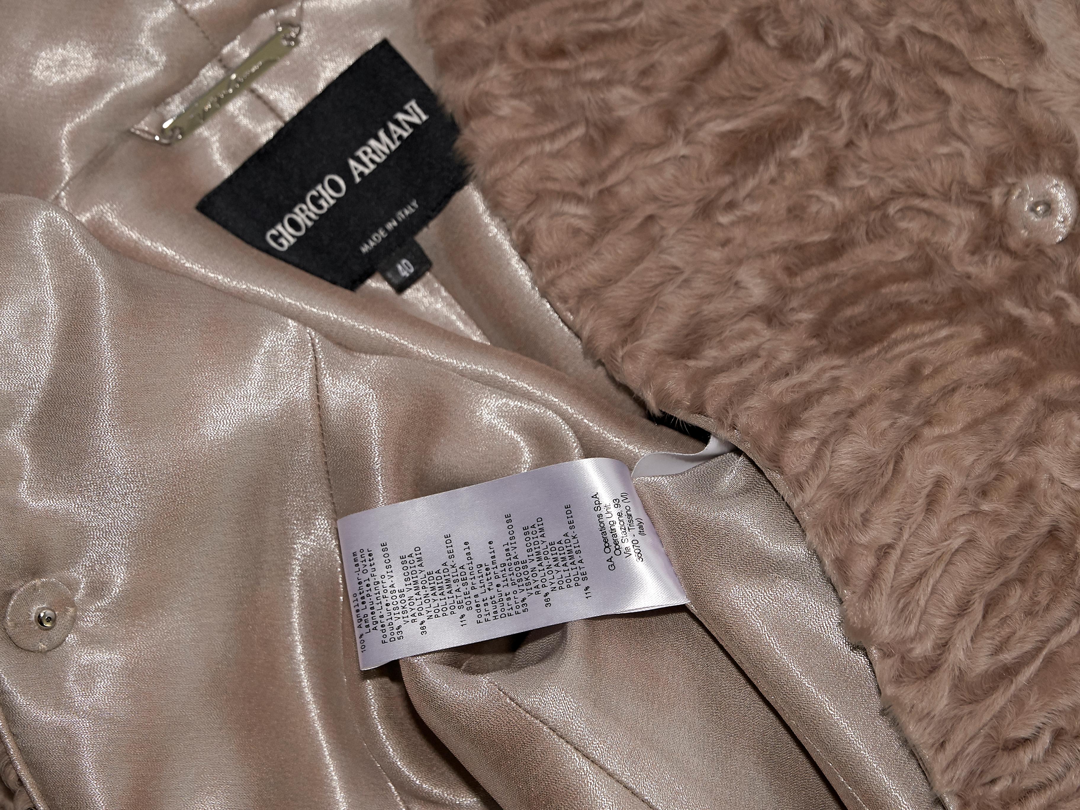 Giorgio Armani Beige Lamb Fur Cropped Jacket 1