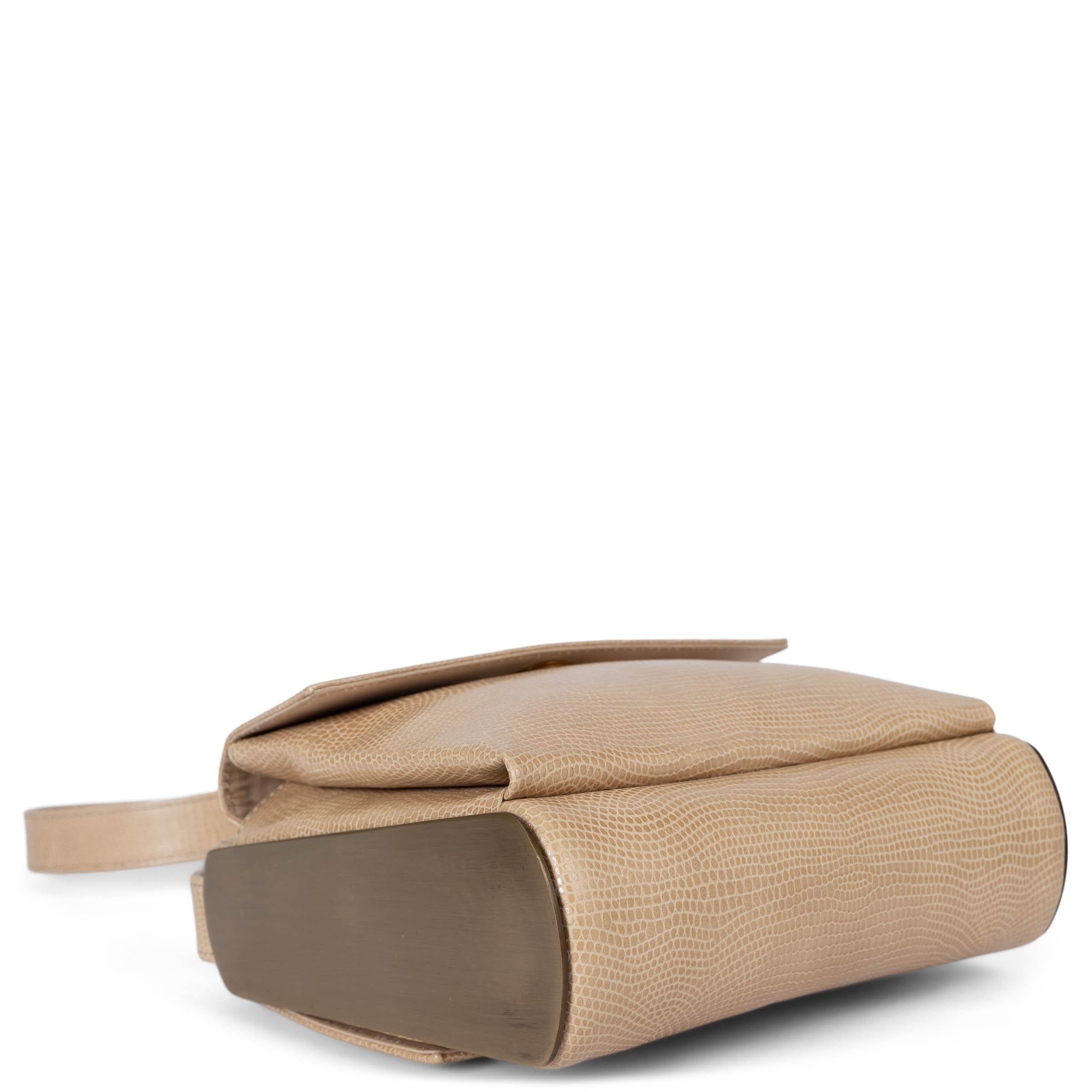 GIORGIO ARMANI beige LIZARD Evening Shoulder Bag In Good Condition For Sale In Zürich, CH
