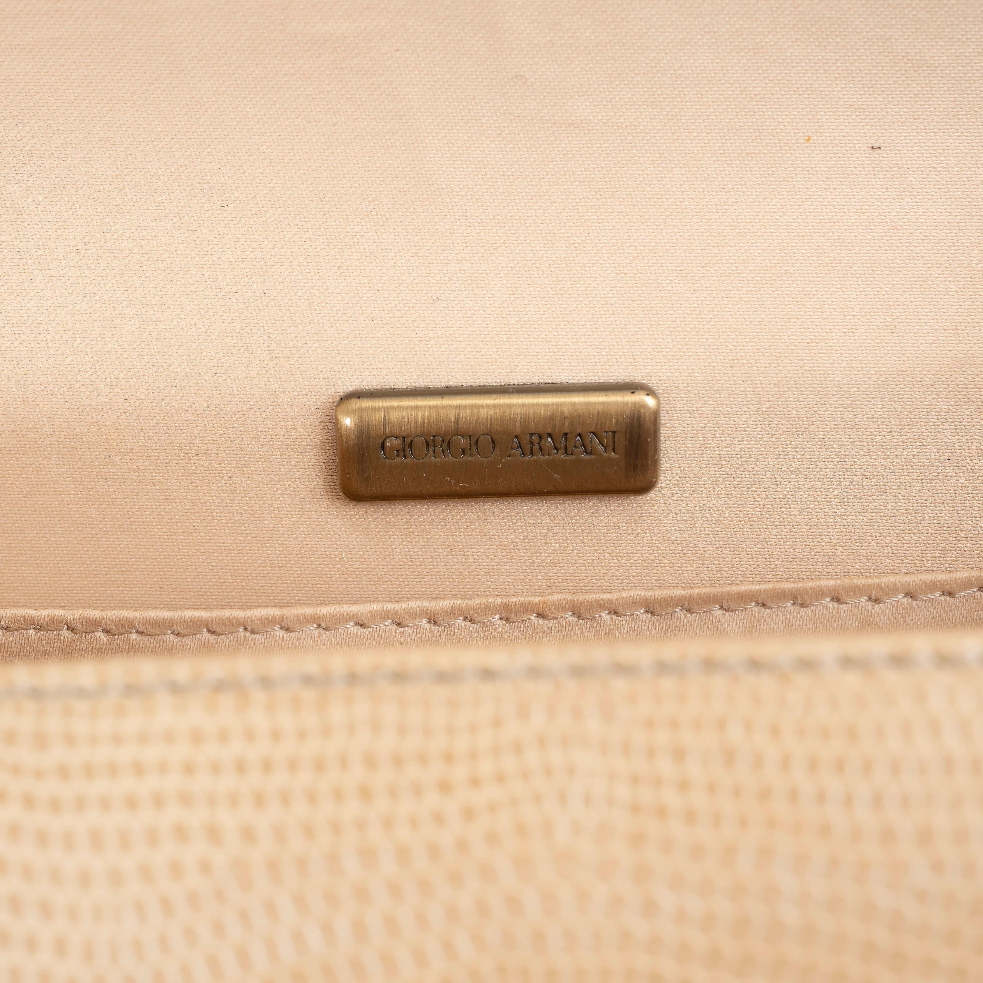 GIORGIO ARMANI beige LIZARD Evening Shoulder Bag For Sale 1
