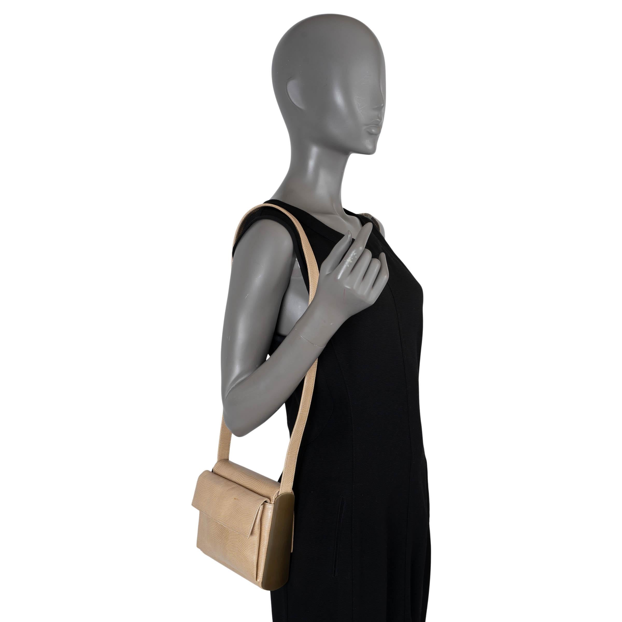 GIORGIO ARMANI beige LIZARD Evening Shoulder Bag For Sale 2