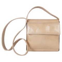 GIORGIO ARMANI beige LIZARD Abend-Umhängetasche