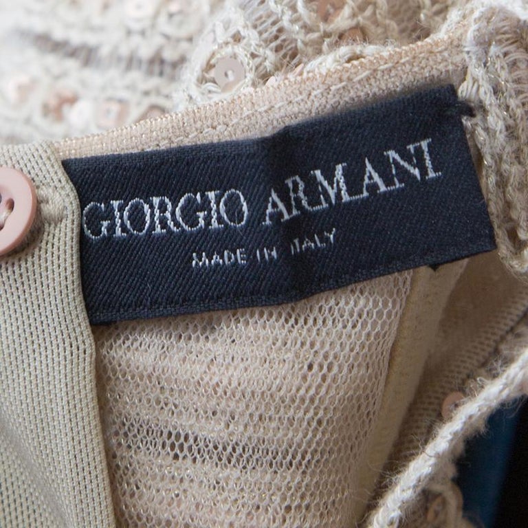 Giorgio Armani Beige Sequin Embellished Bustier Top XS at 1stDibs ...