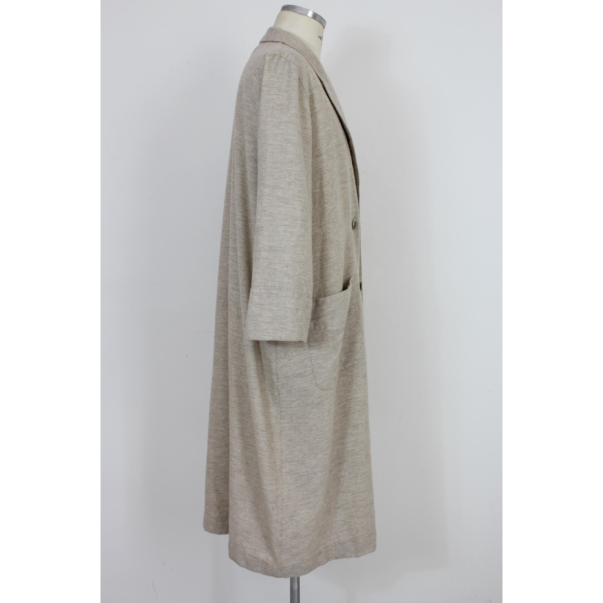 Giorgio Armani Beige Wool Dressing Gown Underwear Cashmere 1990s In Excellent Condition In Brindisi, Bt