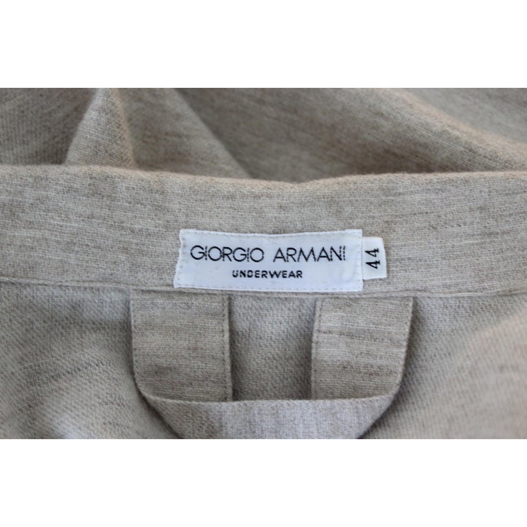 Giorgio Armani Beige Wool Dressing Gown Underwear Cashmere 1990s at 1stDibs