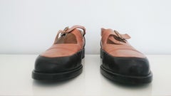 Giorgio Armani Bicolor Open Leather Shoes. Size 40