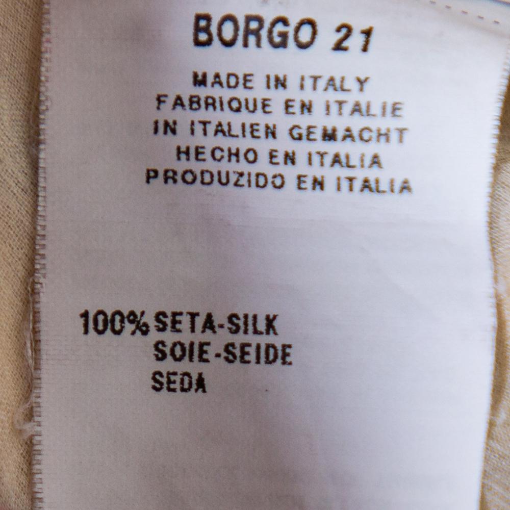 Giorgio Armani - Haut à col bénitier sans manches en soie à rayures bicolores, taille M en vente 1