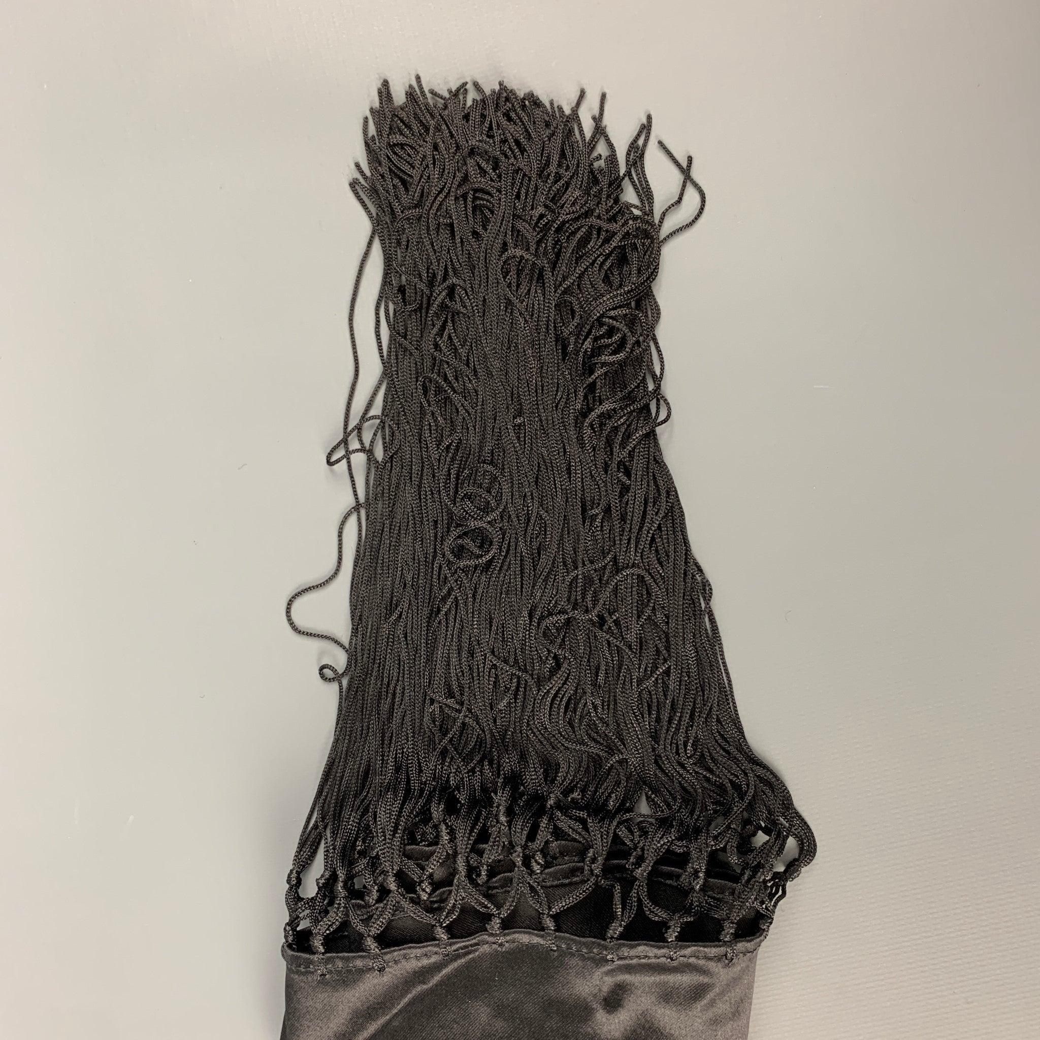 GIORGIO ARMANI Black Abstract Satin Scarves In Good Condition For Sale In San Francisco, CA