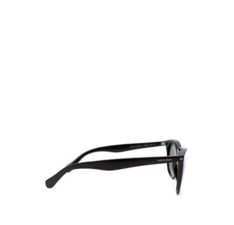 Women's or Men's Giorgio Armani Black Acetate Circular Frame Sunglasses For Sale