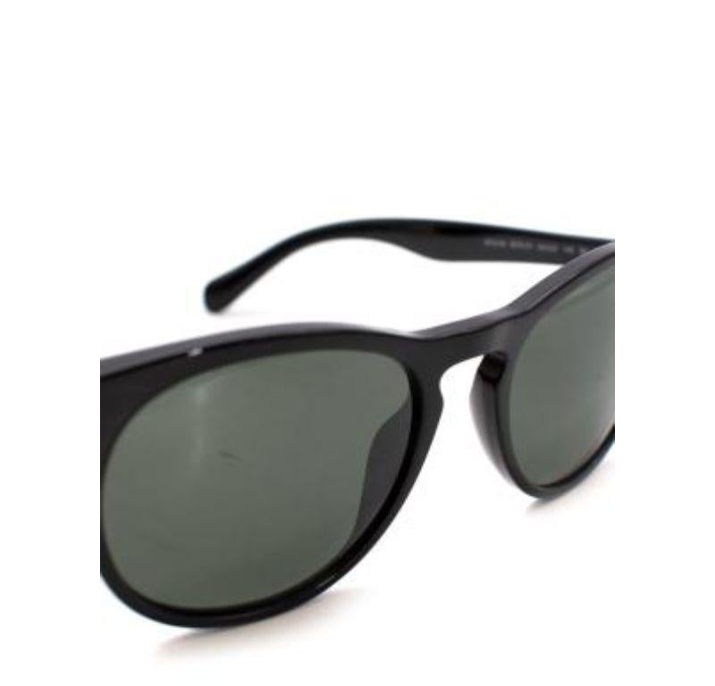 Giorgio Armani Black Acetate Circular Frame Sunglasses For Sale 3