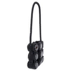 GIORGIO ARMANI black BEADED Evening Bag