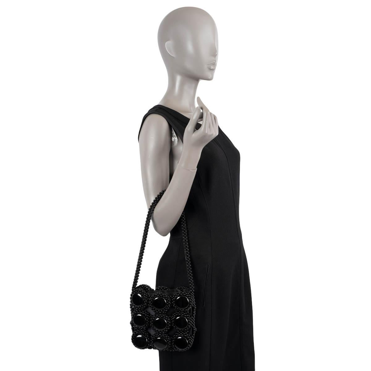 GIORGIO ARMANI black BEADED Evening Bag For Sale 3