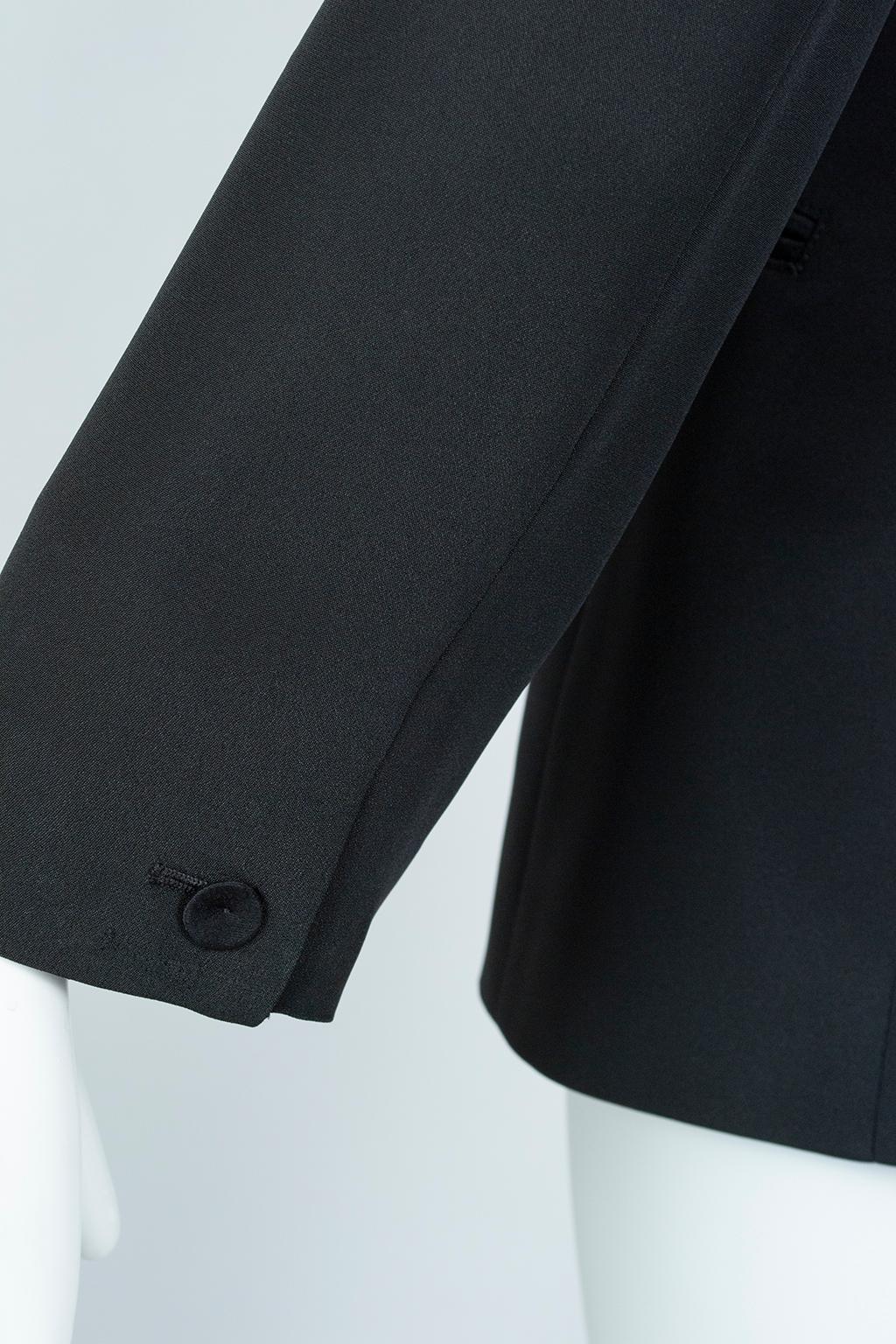 Giorgio Armani Black Silk Faille “Le Smoking” Tuxedo Blazer Jacket - It 42, 2001 For Sale 4