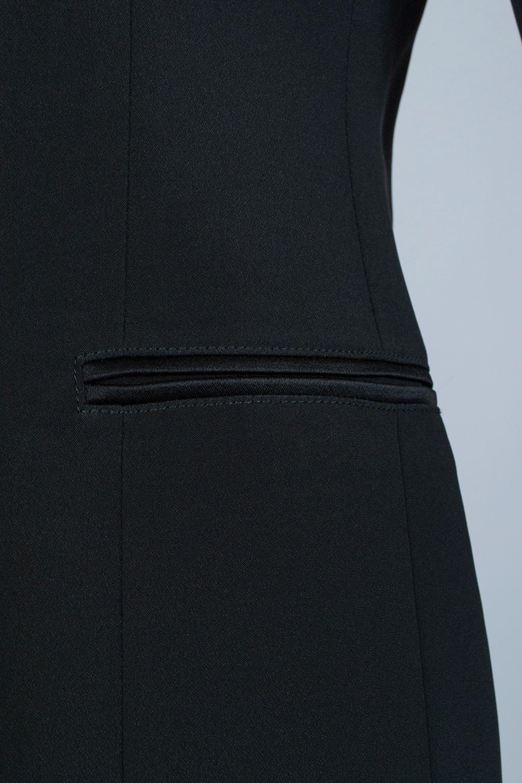 Giorgio Armani Black Silk Faille “Le Smoking” Tuxedo Blazer Jacket - It 42, 2001 For Sale 5