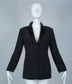 Armani Collezioni Giacca Tuxedo Blazer in seta nera "Le Smoking" - US 6, 2001