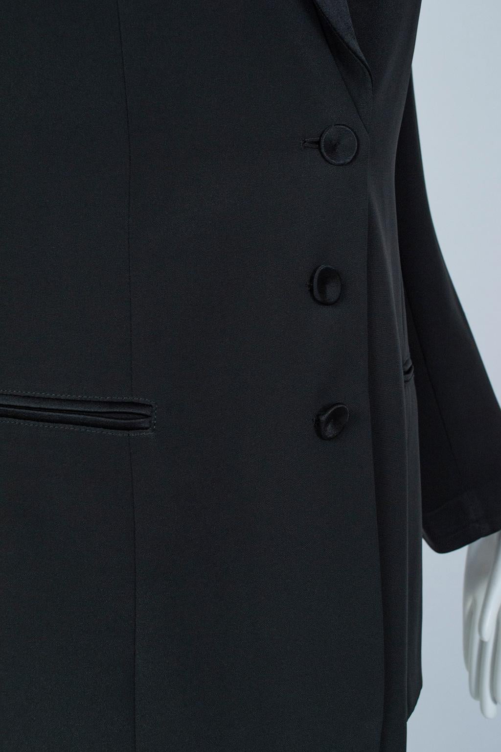 Giorgio Armani Black Silk Faille “Le Smoking” Tuxedo Blazer Jacket - It 42, 2001 For Sale 1