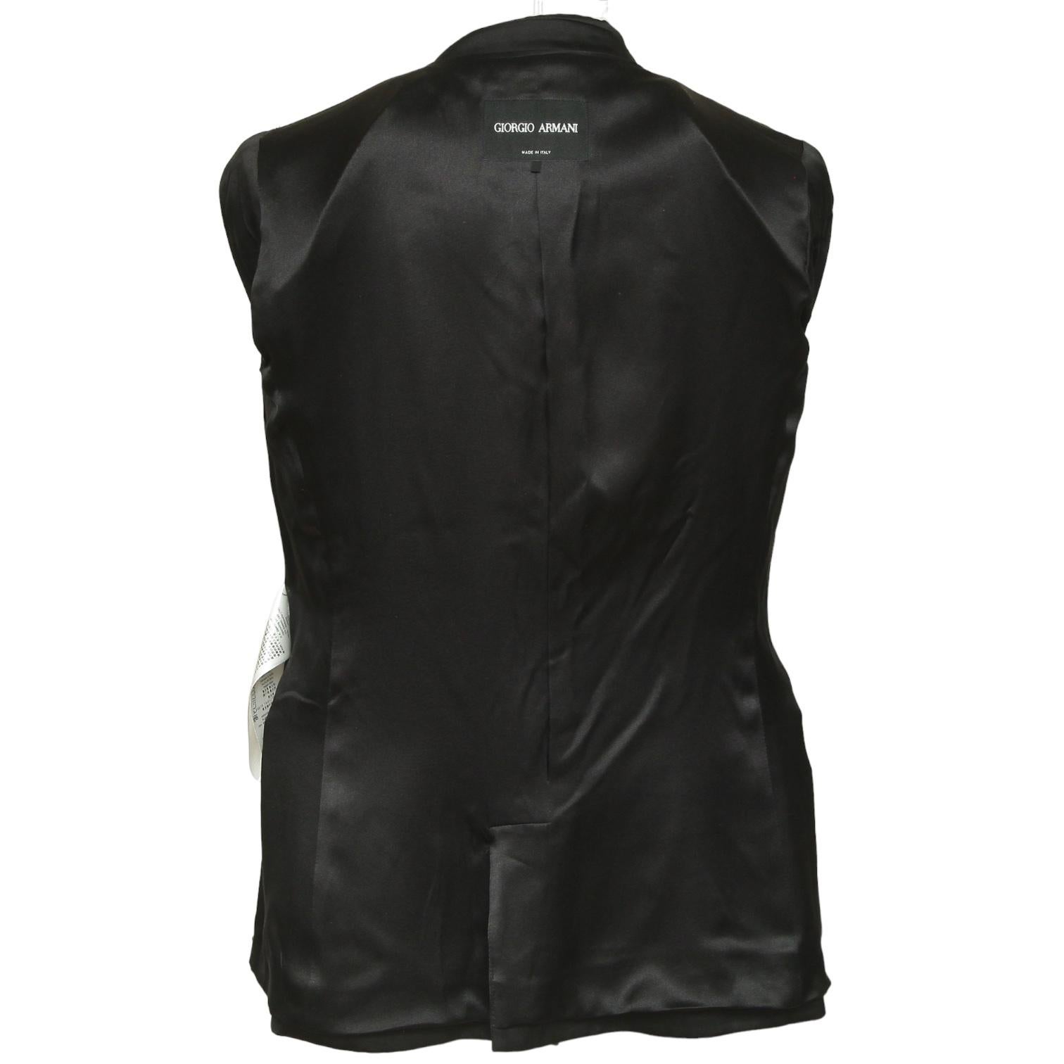 Giorgio Armani Black Blazer Jacket Coat Button Long Sleeve Silk Clothing Sz 40 Pour femmes en vente