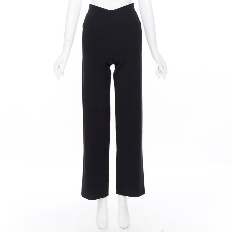 GIORGIO ARMANI black contoured high waisted minimalist trousers pants IT36  24