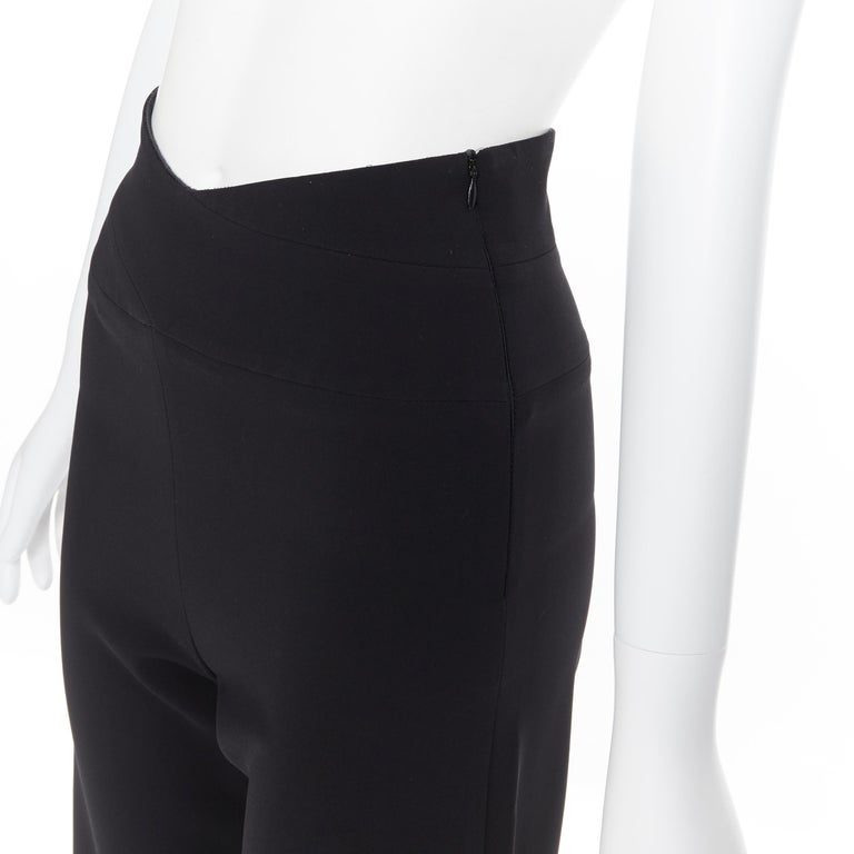 GIORGIO ARMANI black contoured high waisted minimalist trousers pants IT36  24