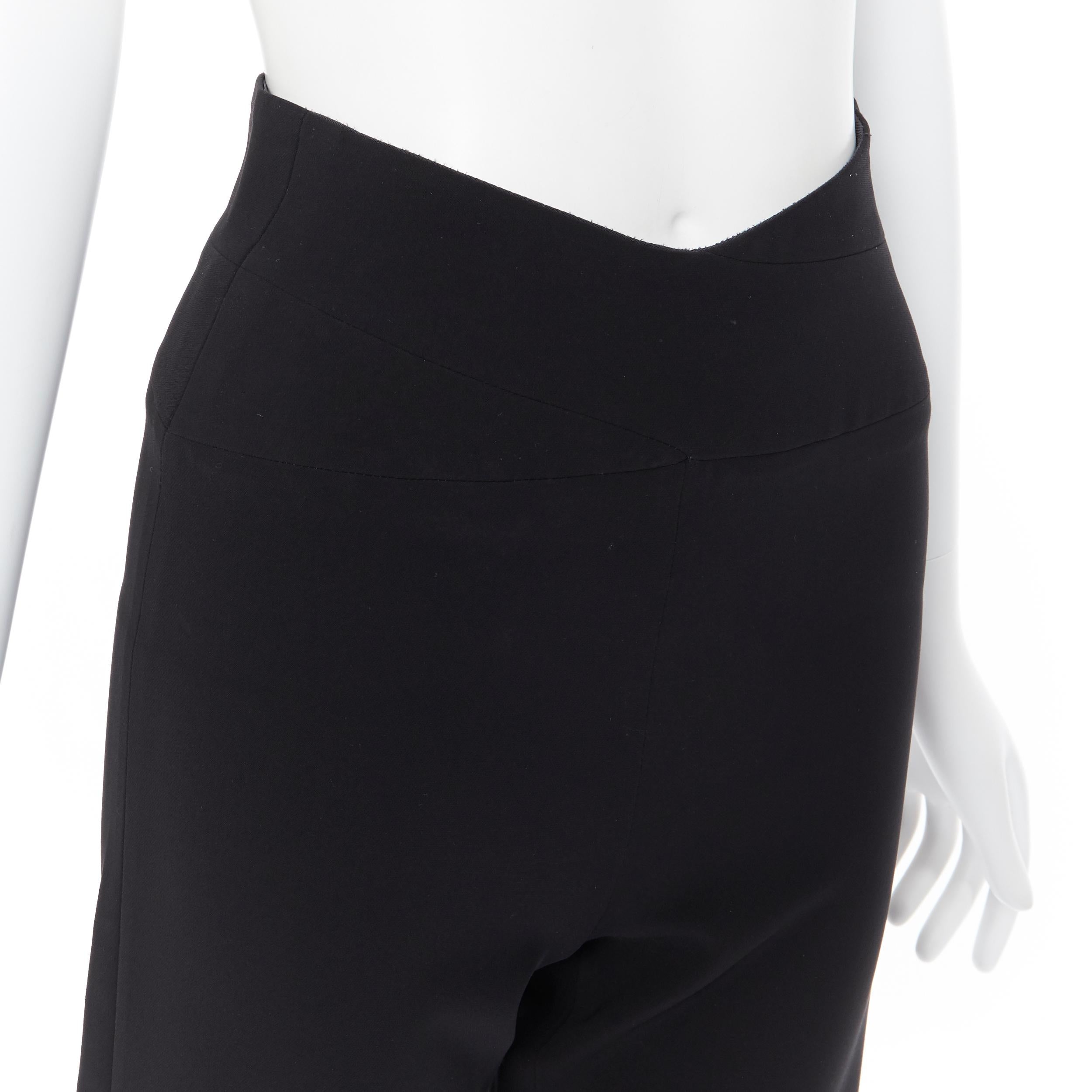 GIORGIO ARMANI black contoured high waisted minimalist trousers pants IT36 24