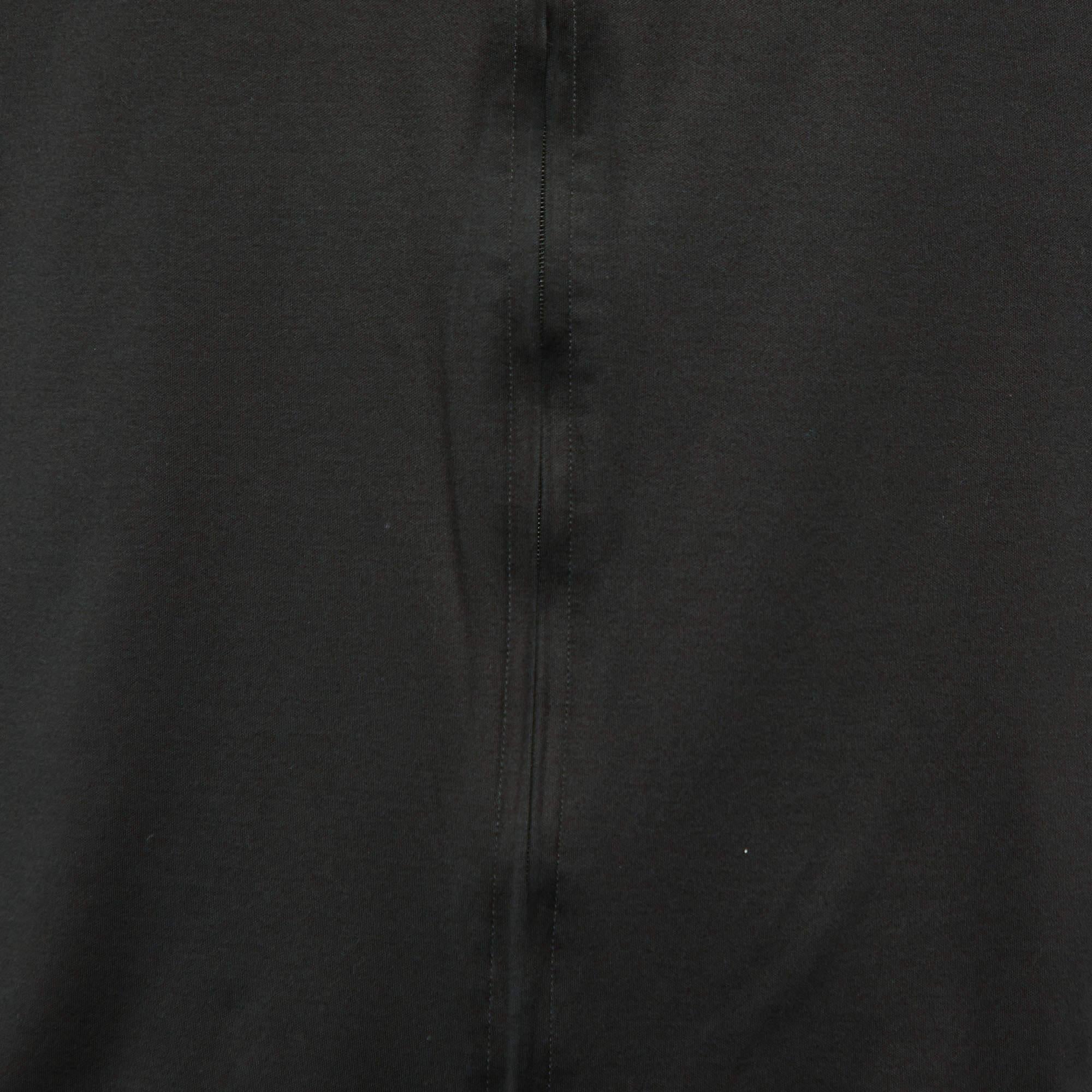 Giorgio Armani Veste zippée en tricot de coton noir XXS Excellent état - En vente à Dubai, Al Qouz 2