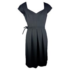 GIORGIO ARMANI - Robe princesse en crêpe noir avec ceinture  Taille 8 US 40EU