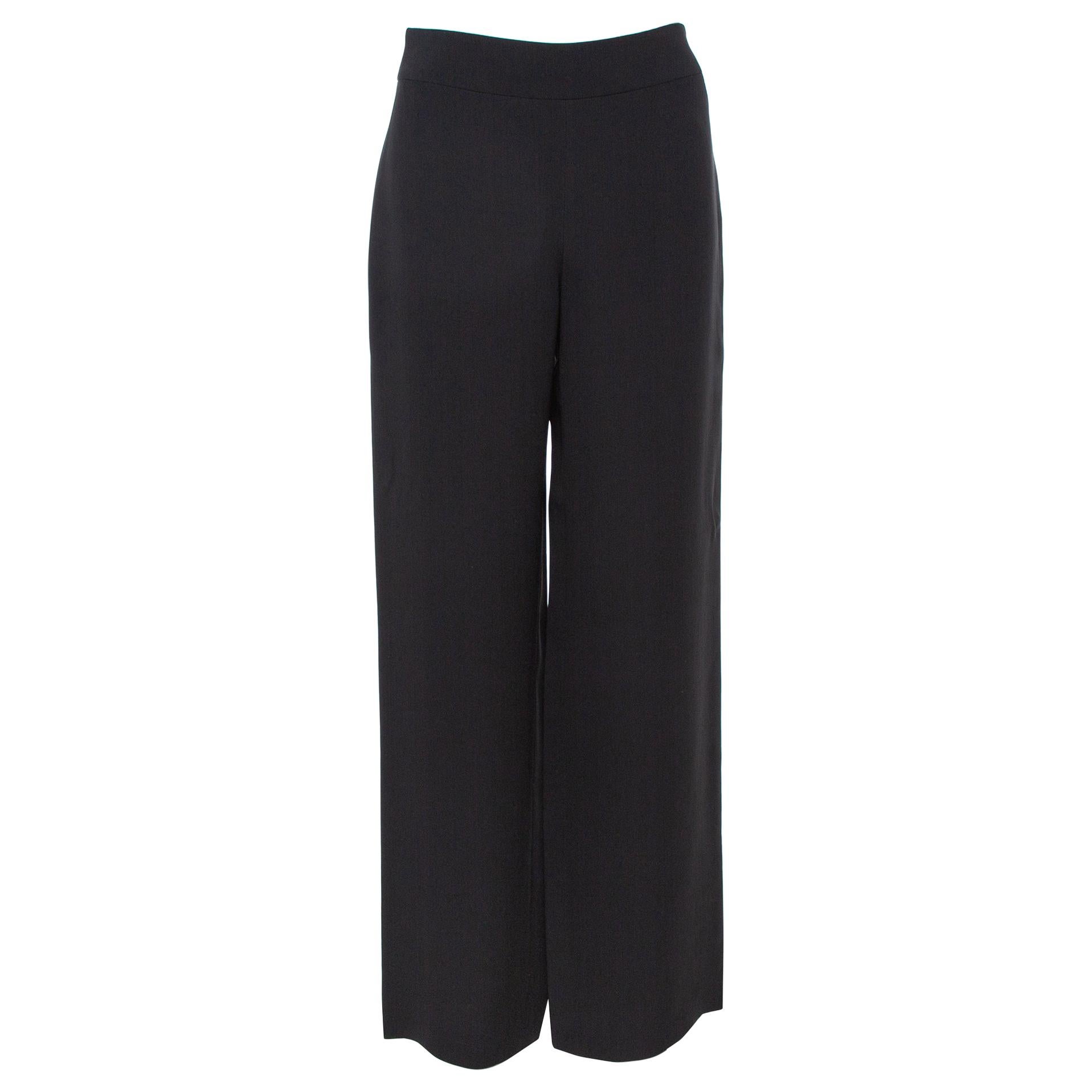 Emporio Armani Chaindetail Highwaisted Trousers in Black  Lyst