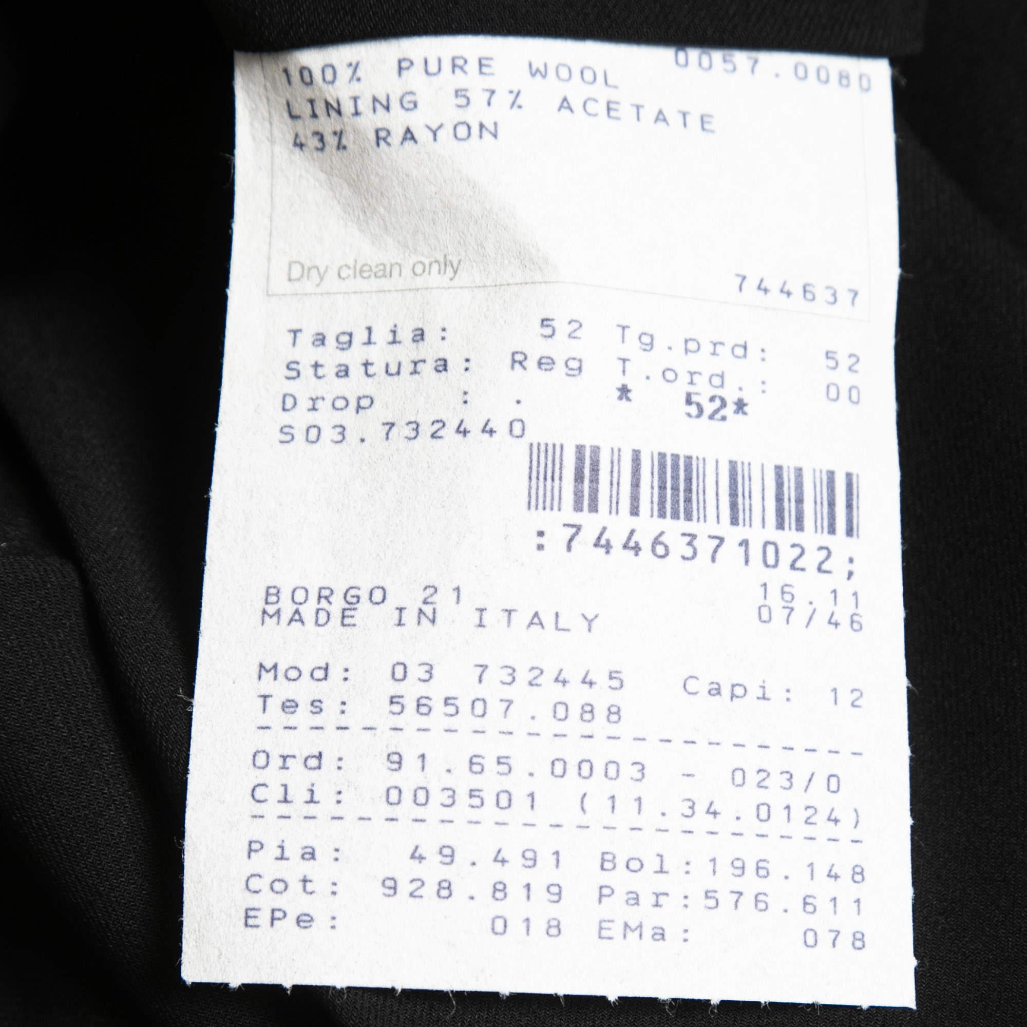 Giorgio Armani Black Crepe Straight Fit Pants L For Sale 1