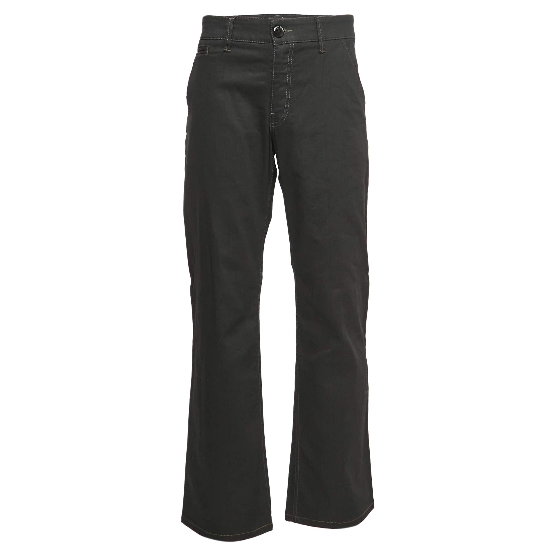 Giorgio Armani Jeans neri in denim dal taglio dritto 3XL Vita 38