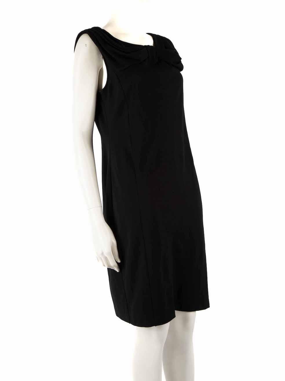 CONDITION is Very good. Minimal wear to dress is evident. Minimal wear to internal hem line with small discolouration marks seen on this used Armani Collezioni designer resale item.
 
 
 
 Details
 
 
 Black
 
 Synthetic
 
 Dress
 
 Knee length
 
