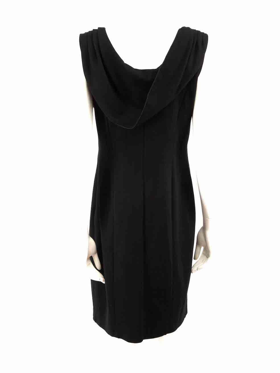 Giorgio Armani Black Draped Knee Length Dress Size XXL In Good Condition For Sale In London, GB