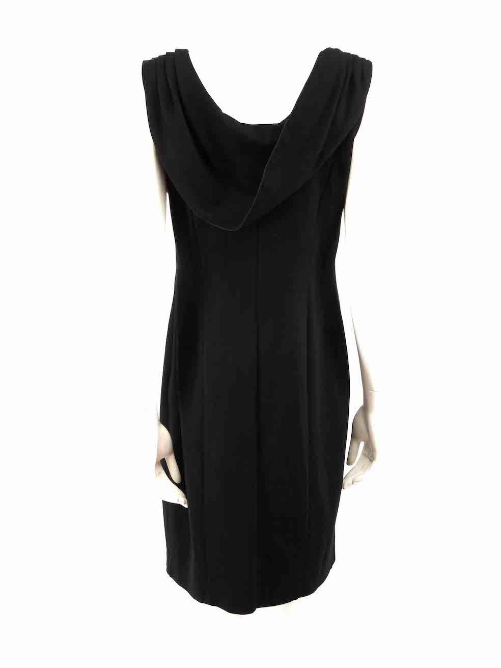 Giorgio Armani Black Draped Knee Length Dress Size XXL In Excellent Condition In London, GB
