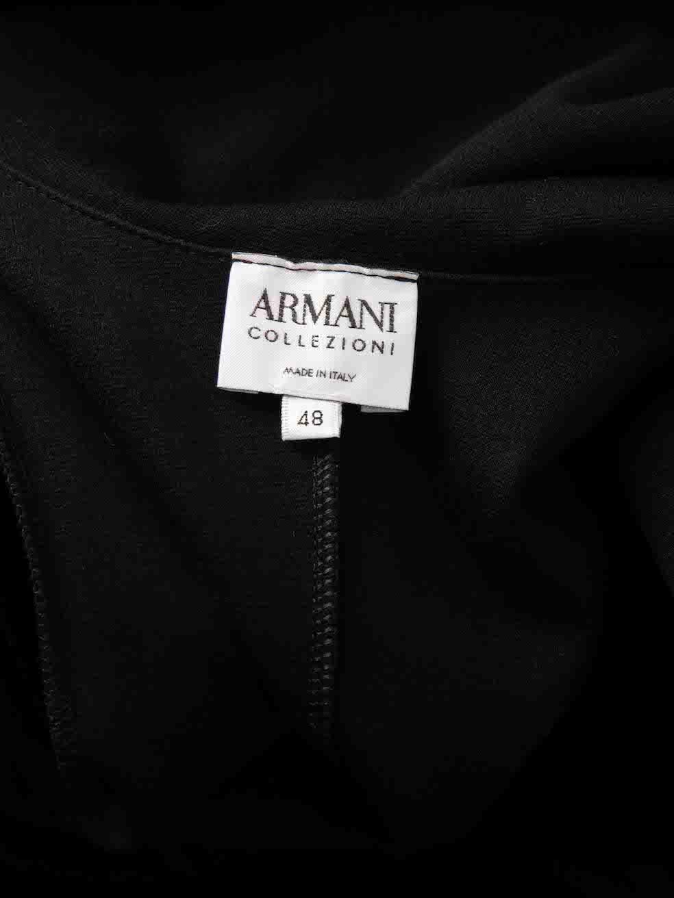 Giorgio Armani Black Draped Knee Length Dress Size XXL 1