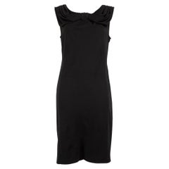 Giorgio Armani Vestido negro drapeado hasta la rodilla Talla XXL