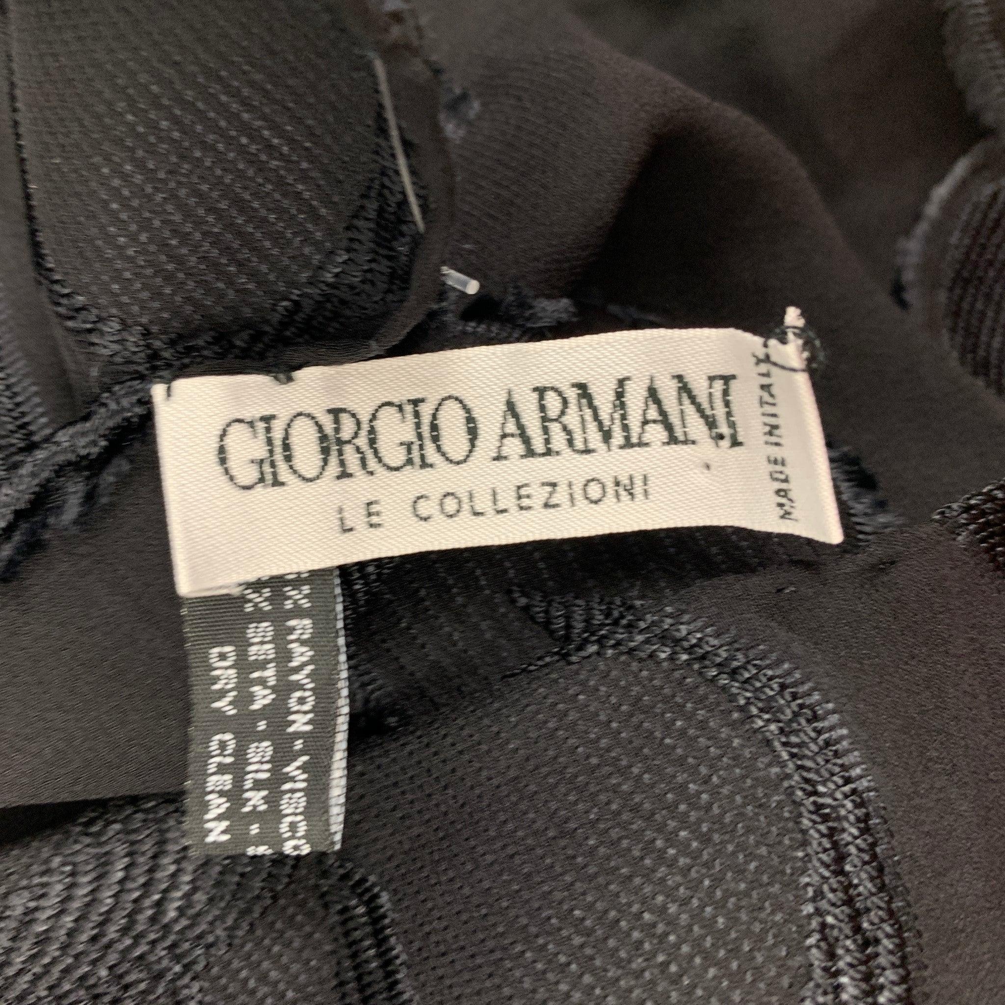 GIORGIO ARMANI - Écharpe noire brodée en rayonne mélangée Pour femmes en vente