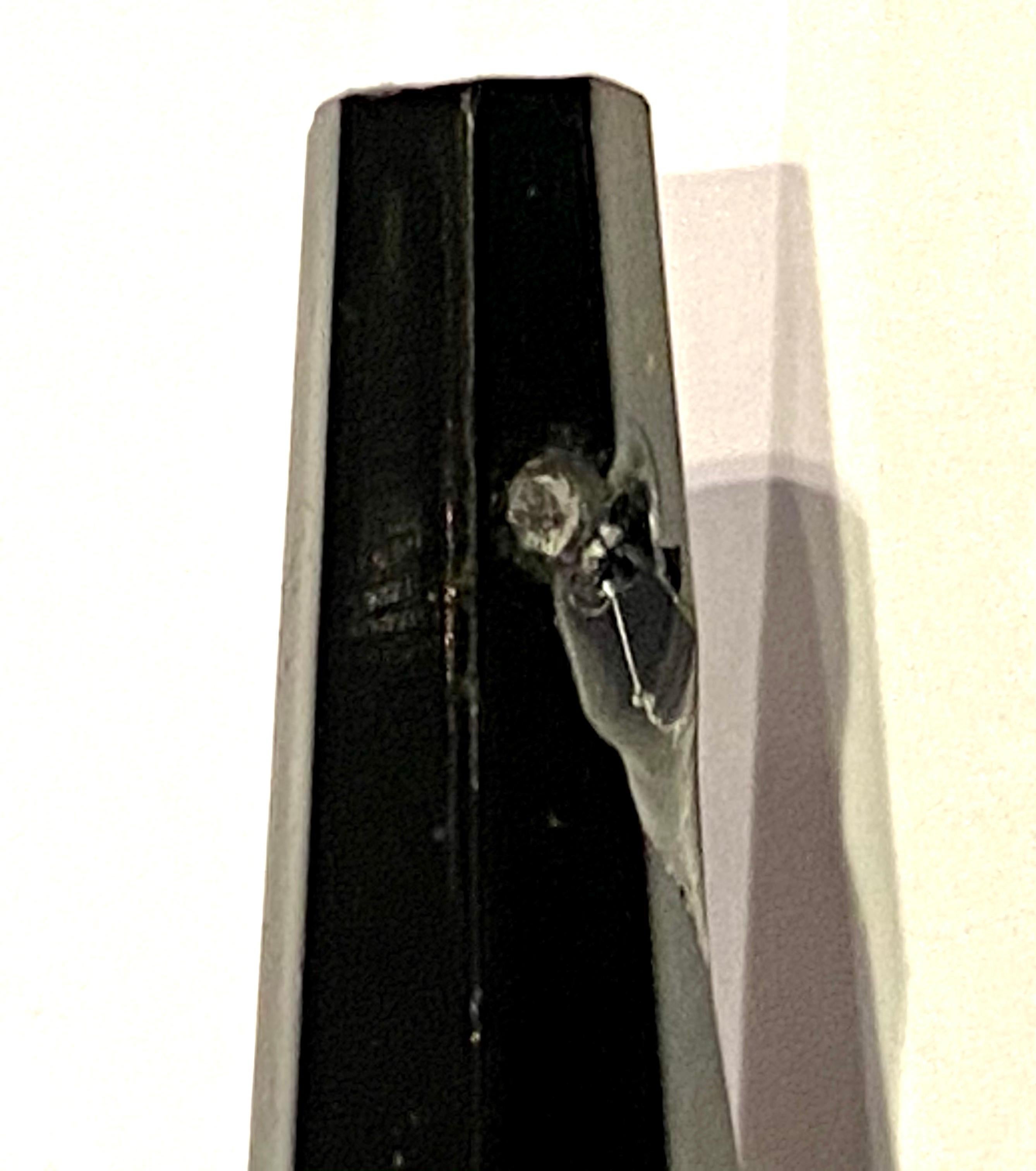 Giorgio Armani Black Glass Chandelier Prism Brooch, 1990s 9
